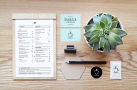 圣彼得堡Radosti Coffee家族式咖啡品牌设计-充满了绿色的植物，光线和空气的连接，简约的排版和单色的调色板，非常有视觉创意