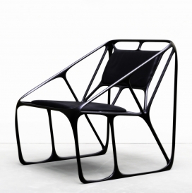 TRIA CARBON-钢板碳记忆海绵几何椅子设计