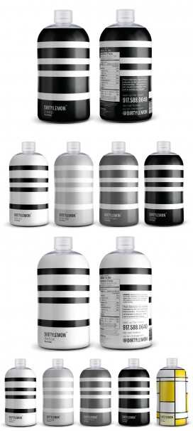 Dirty Lemon Beverages冷榨柠檬汁-一个大胆的无杂波设计-