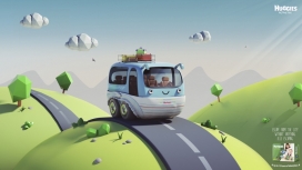 逃离城市-Huggies Active Sec好奇宝宝纸尿裤卡通平面广告