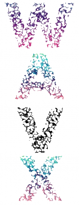 Wires Sparse-3D几何镂空丝网碎字母设计