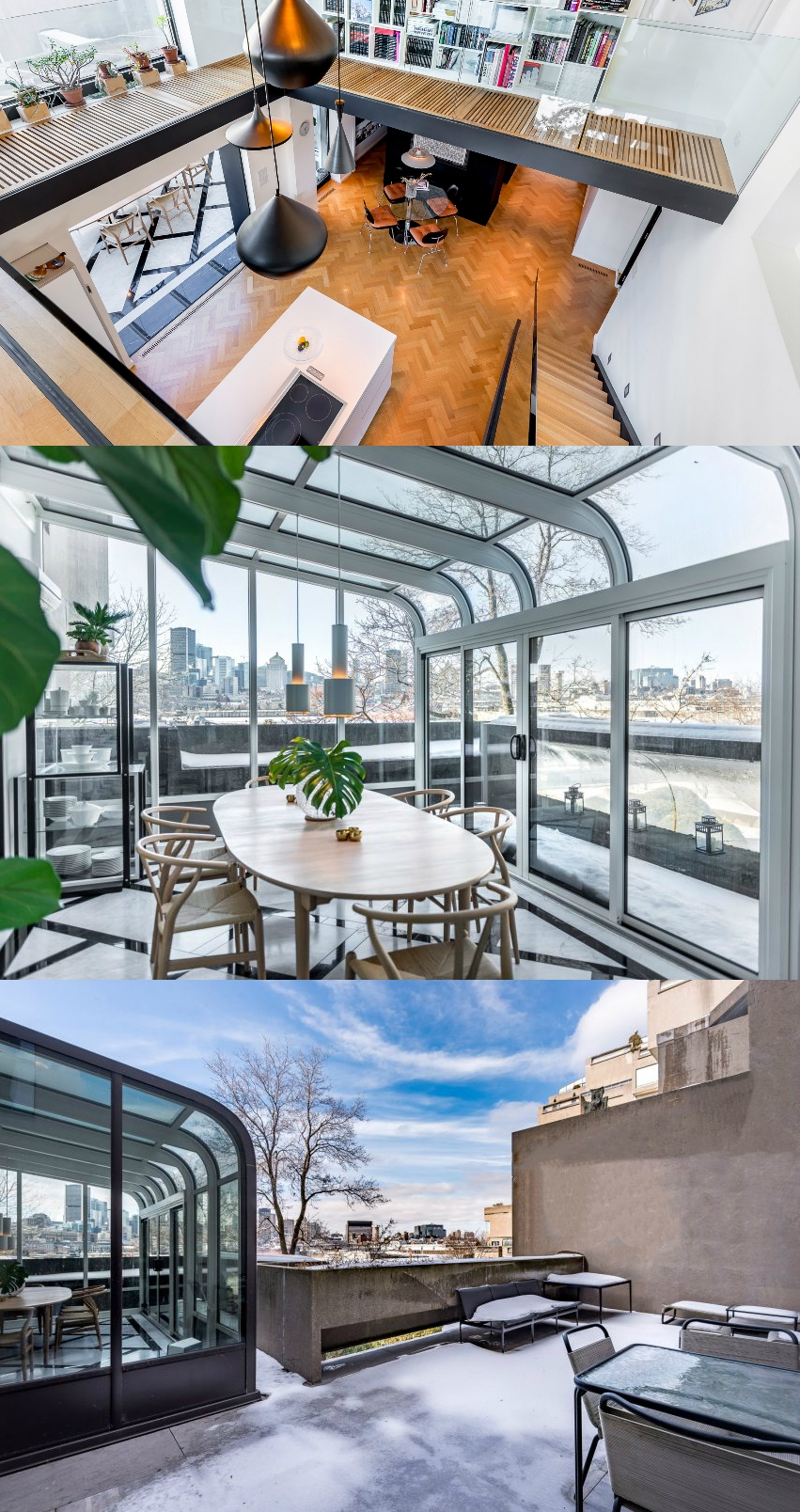 摩西・萨夫迪的二层公寓-内饰经过全面的重新设计,被认为是野兽派建筑风格的一个例子,上层展台包含客厅是开放式厨房下面,并访问了一个开放的胎面楼梯。图片