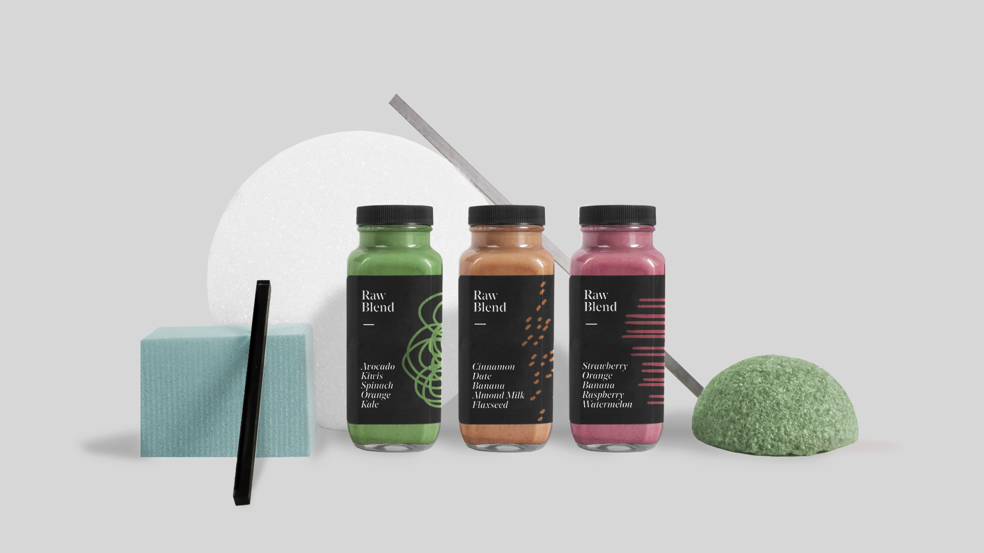 混合有机果汁的包装设计-非常方便随身携带,丰富多彩的抽象绘画,每个瓶子的设计反映了给人一种俏皮而充满活力的外观,黑白精致的外观传达奢华和质量,---酷图编号1172054