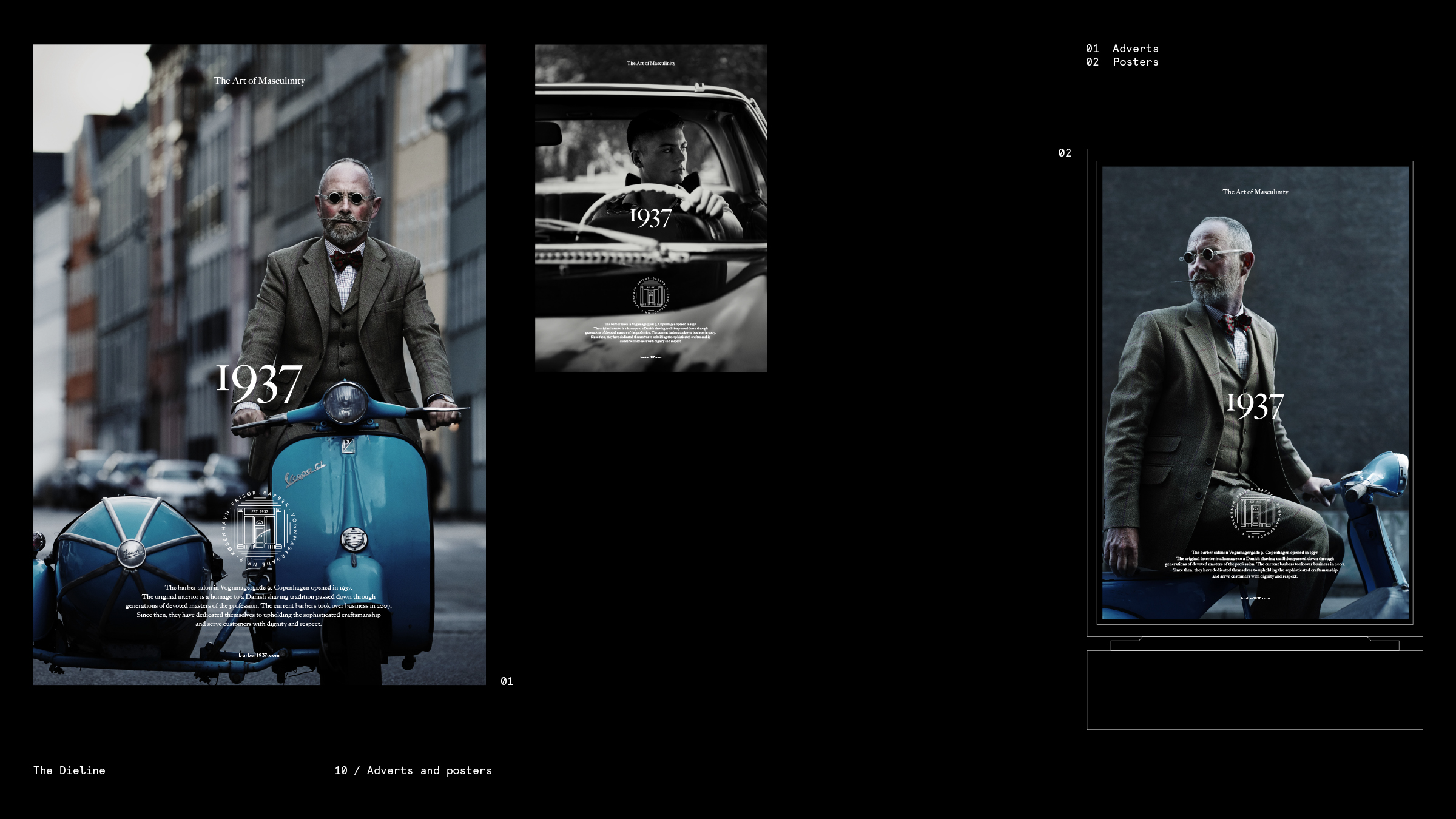 Vognmargergade理发店护肤产品设计-一个干净简单有影响力的表达-极简主义的美学设计,打造出与竞争对手脱颖而出的包装,丰富的黑色包装结构使品牌的时尚和复杂外观全完表露出来---酷图编号7