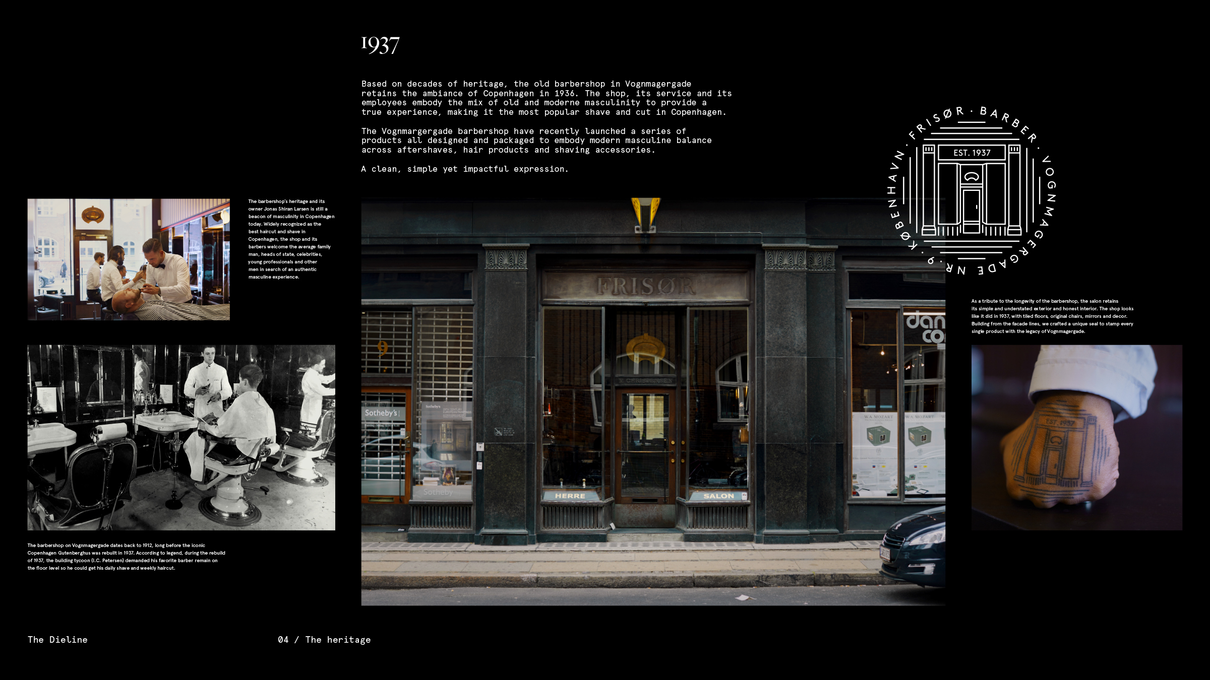 Vognmargergade理发店护肤产品设计-一个干净简单有影响力的表达-极简主义的美学设计,打造出与竞争对手脱颖而出的包装,丰富的黑色包装结构使品牌的时尚和复杂外观全完表露出来---酷图编号2