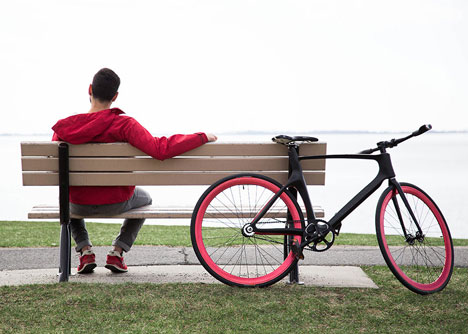 提供指示闪烁灯光和振动安全警报的智能共享Vanhawks自行车-为骑手提供指导以及警报,防止他们骑自行车进入危险状况。---酷图编号2