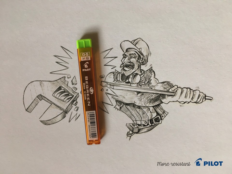 更耐磨-Pilot签字笔平面广告---酷图编号1