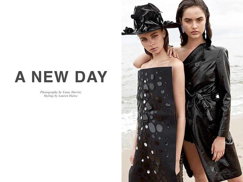 新的一天-特拉夫尼克特蕾莎和加比-长外套,帽子和耳环的装饰结合大胆的色彩调色板,一副现代时尚的时装拍摄剪影---酷图编号12