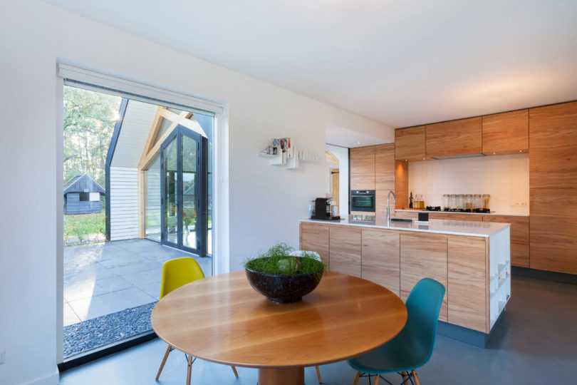 荷兰-50年代的黑色农舍建筑设计-加入了许多现代延伸元素,典型是延伸到旧谷仓,开辟了花园---酷图编号1178552