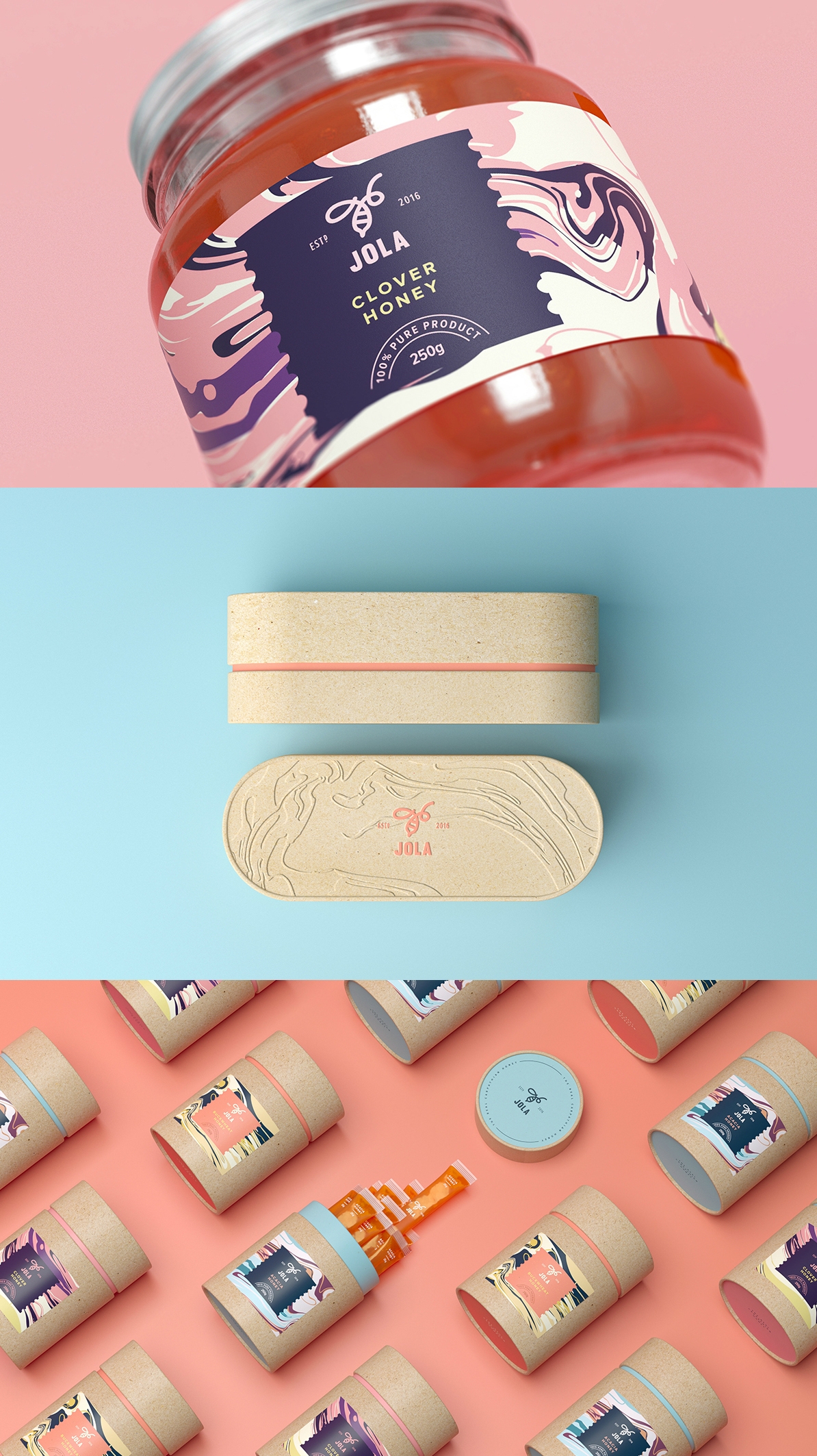 乌克兰迷人的JOLA蜂蜜包装设计欣赏图片
