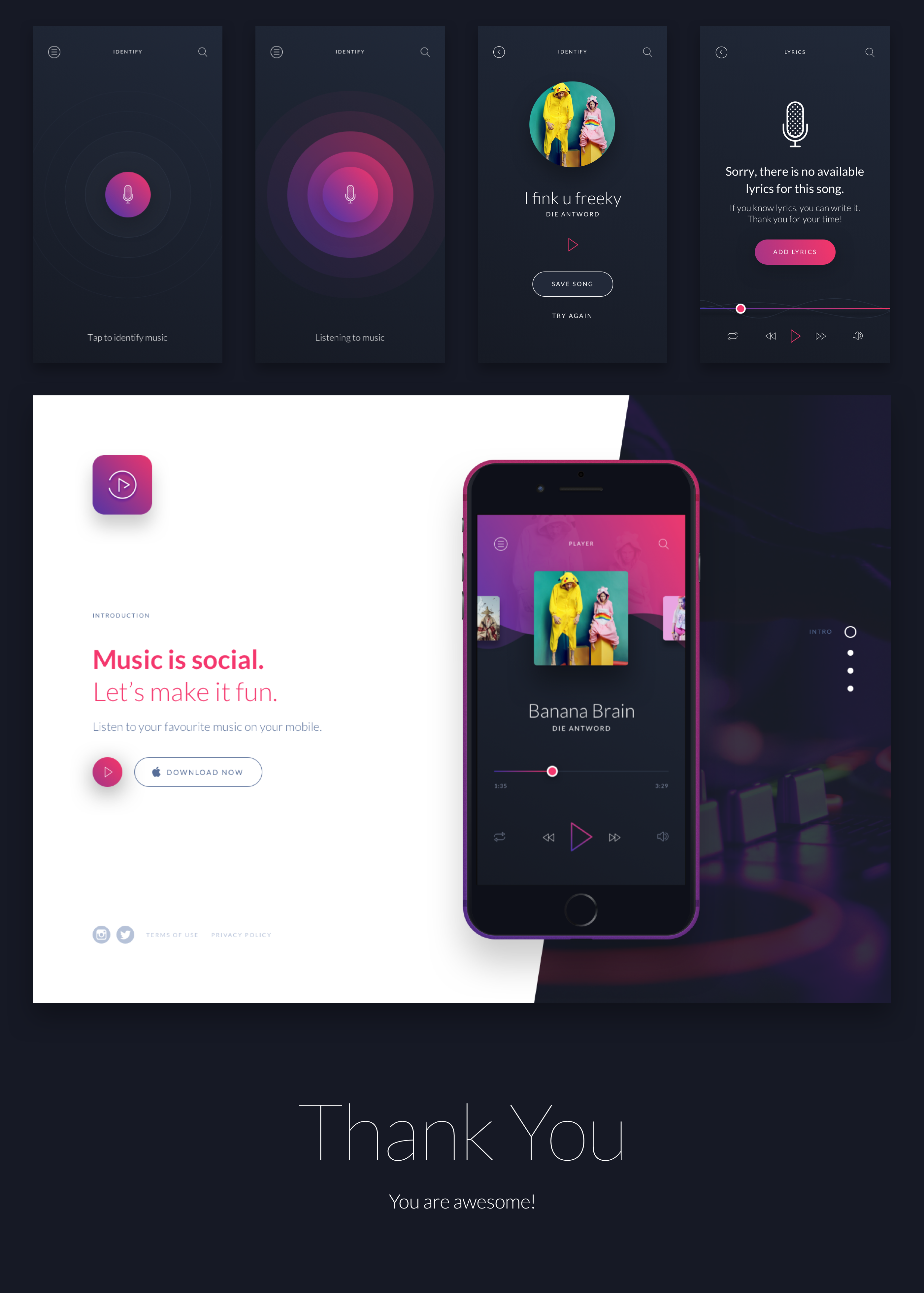 Music Mobile UI Kit-音乐手机套件APP设计---酷图编号3