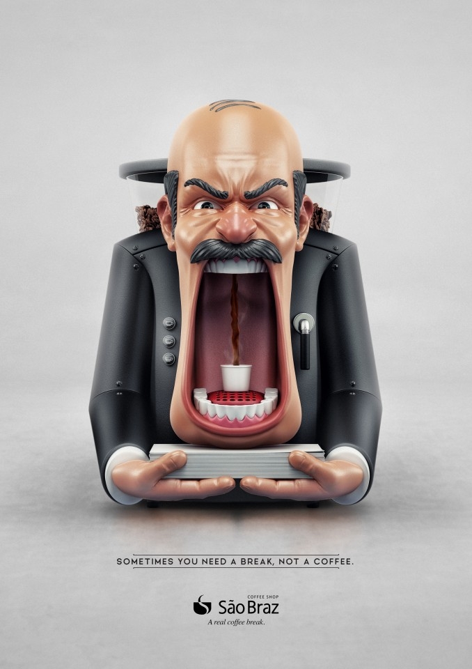 有时你需要休息,而不是咖啡-巴西的咖啡店平面广告图片