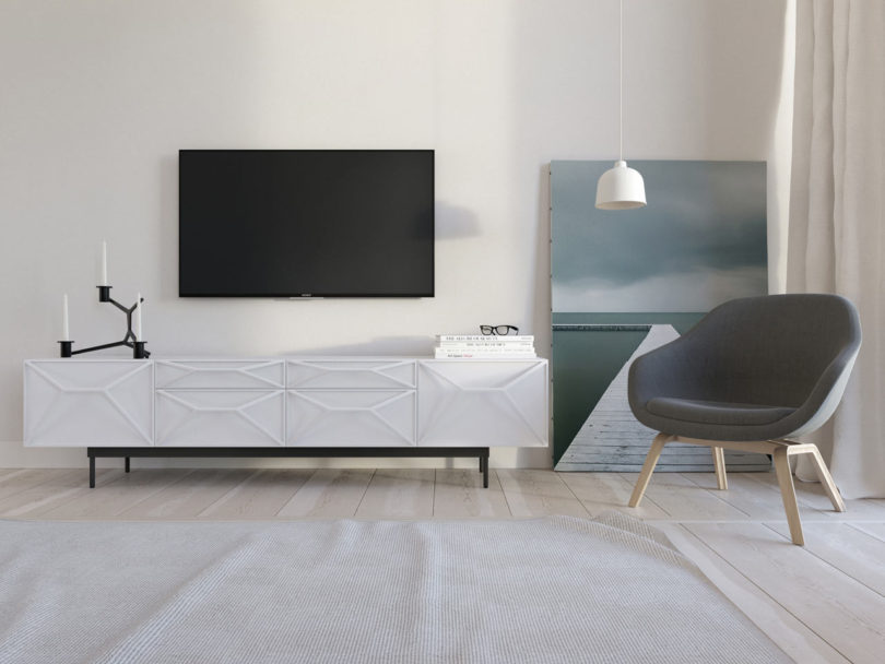 一个有不同的高度和宽度集模块化的存储台-有24个餐边柜,抽屉单元,和电视台功能---酷图编号7