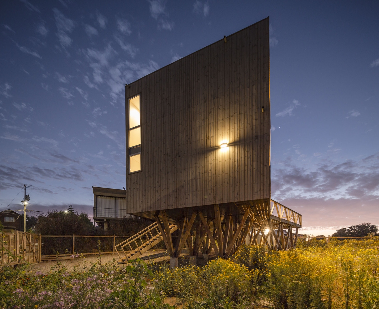 智利14根树桩支撑起的观野别墅住宅图片