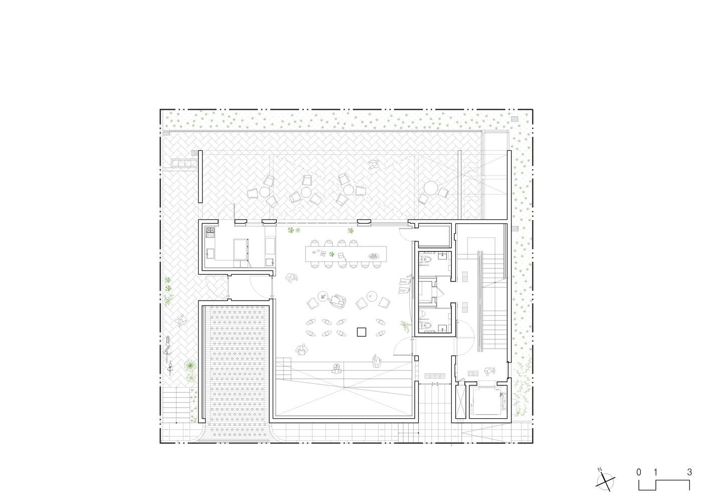 三种不同材质盒子堆叠起来的厚重房屋---酷图编号1186233