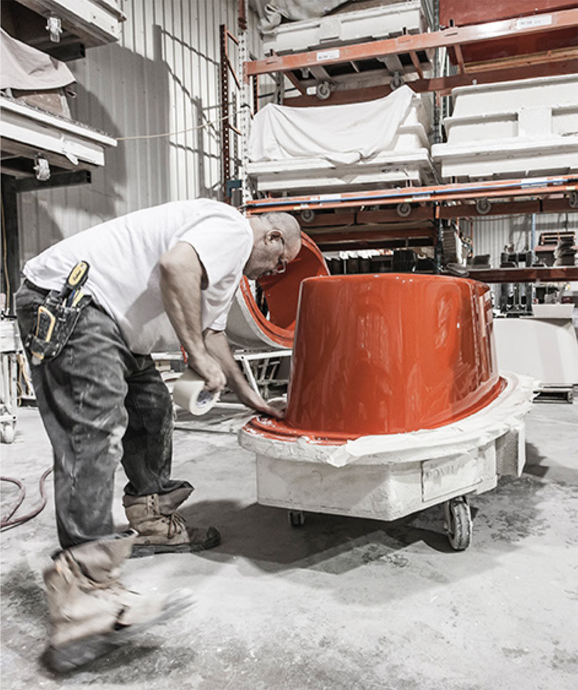 wetstyle手工制作的复合材料雕塑浴缸-从开始到结束,着重于现代中、原创设计---酷图编号8