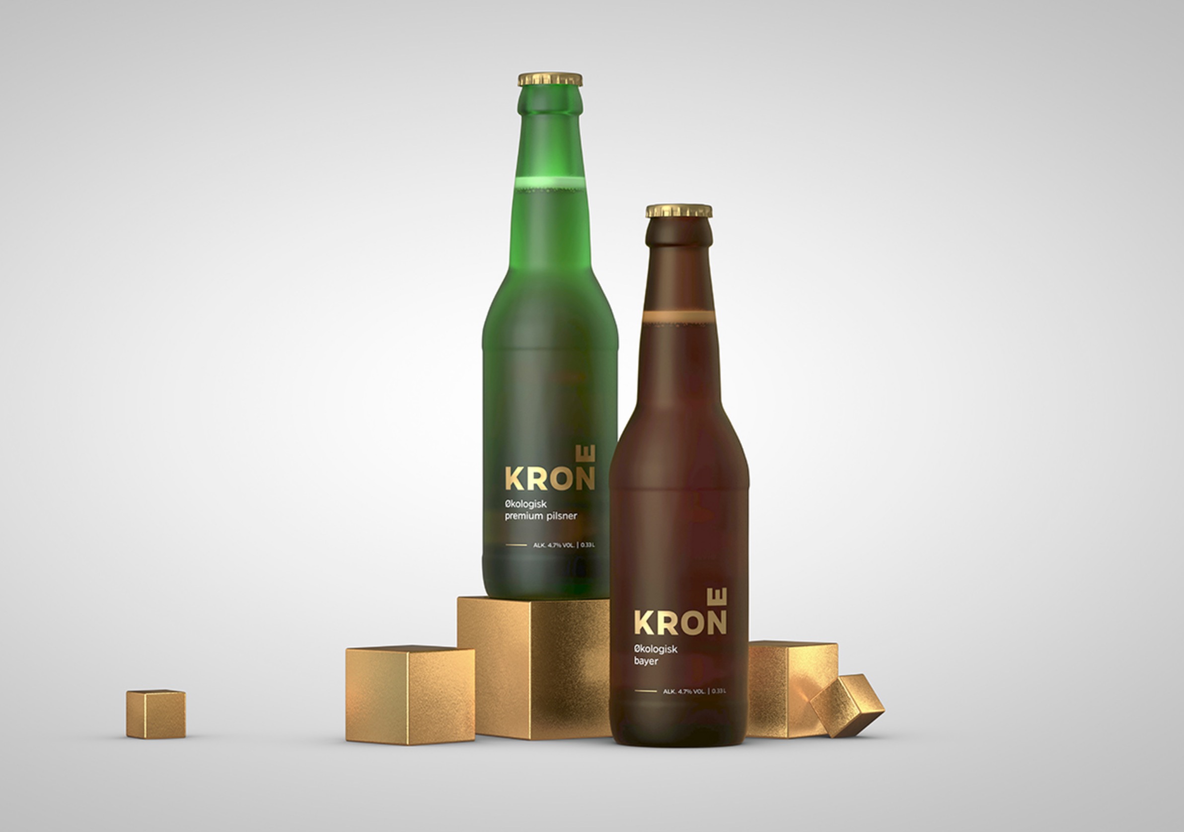 Krone-一个来自挪威用精美包装来诠释它王位的酒。该设计的特点是黄金着色和排版,提升了产品,使其脱颖而出---酷图编号4