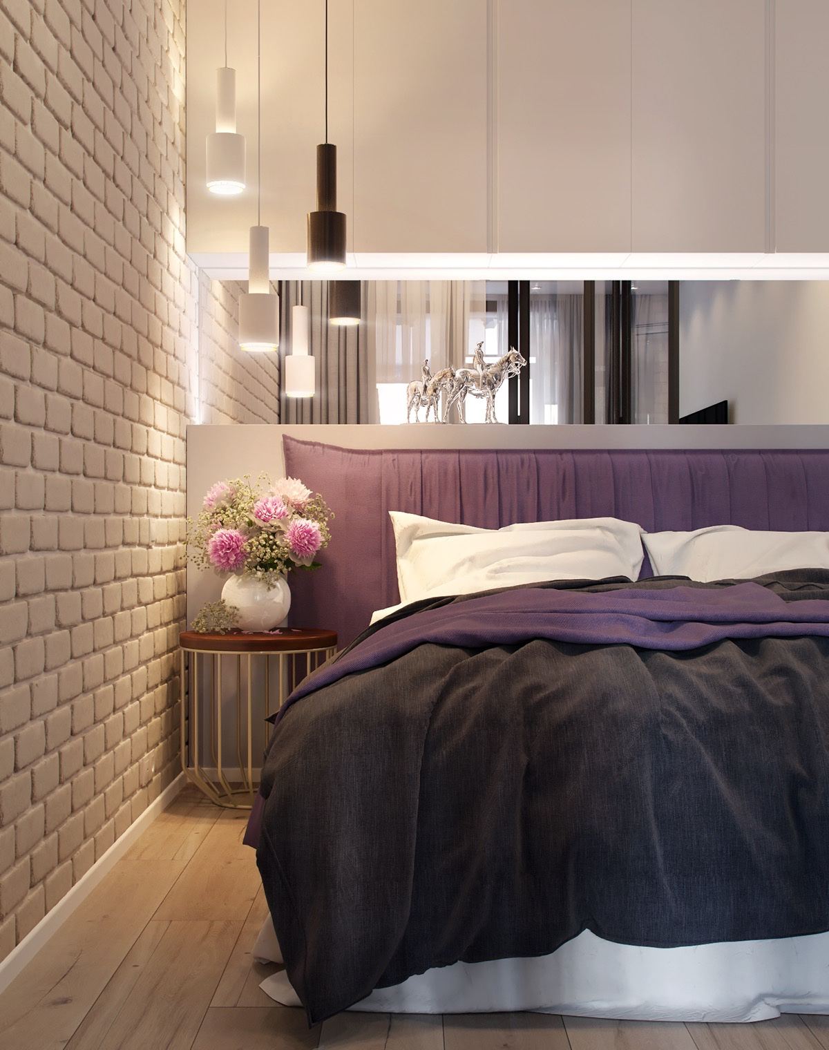 2个带有现代色彩设计的单身卧室公寓---酷图编号1189184