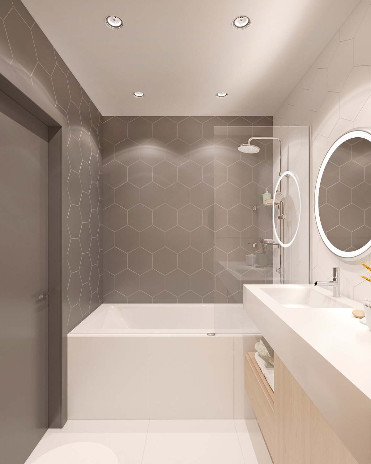 2个带有现代色彩设计的单身卧室公寓---酷图编号1189198