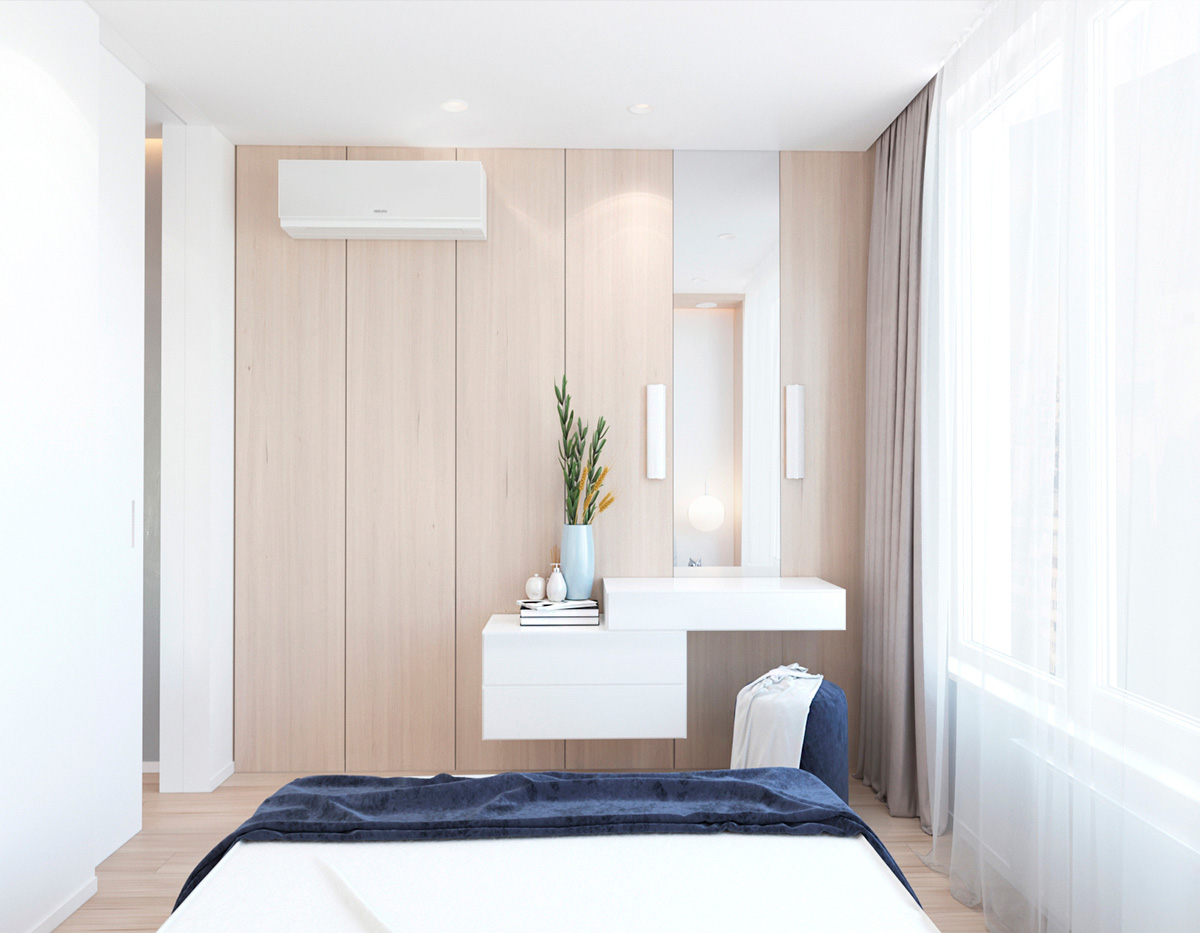 2个带有现代色彩设计的单身卧室公寓---酷图编号1189201