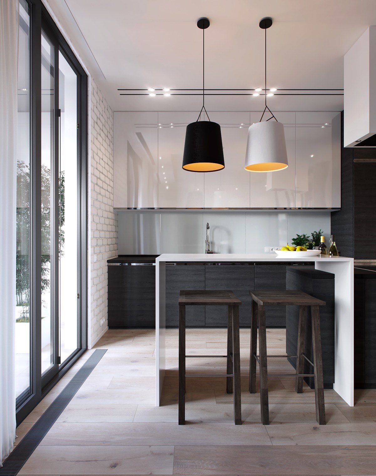 2个带有现代色彩设计的单身卧室公寓---酷图编号1189211