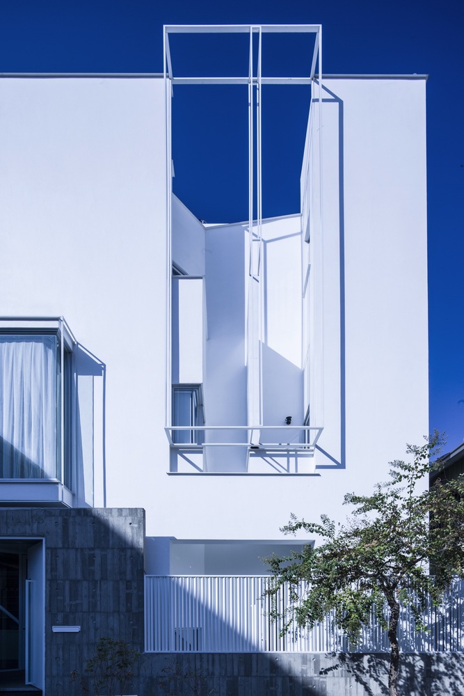 街景蓝白光影画布-舞者之家---酷图编号29