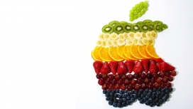 水果拼成的苹果标志