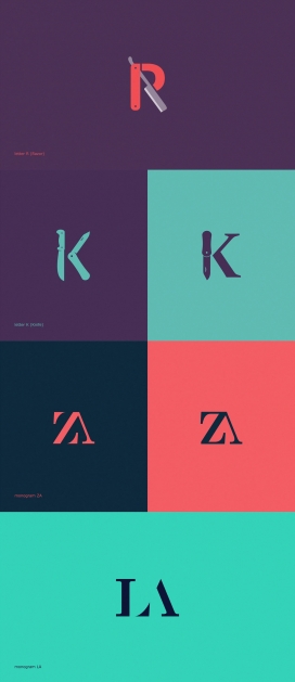 monograms collection-时尚的字母标志LOGO设计