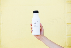 简单简约的Soylent牛奶包装-为您提供所有的日常营养-洁白的背景和无衬线字体使它看起来非常现代的，鲜艳的色彩很容易地帮助买家区分每个风味