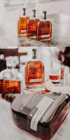 一个流行的波本威士忌包装设计-精致的标识和调色板，完整的细节，提供一个非常优雅和飘逸的元素