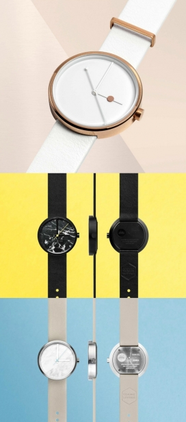 AARK集体手表-经典精致成熟的美学设计-永恒的现代主义感觉，更薄的表圈，意大利小牛皮和日本石英机芯