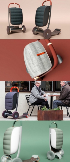 PriestmanGoode手推车式折叠储物箱设计-鼓励老年人保持更长的活动，让行动不便的人更容易绕行