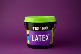 秘鲁Tekno涂料油漆桶包装设计-一个活泼的新外观，拥有50年的经验和多样化的产品系列，设计师使用插图设计信息图表，以俏皮和现代的方式讲述原料，警告，使用条款和建议