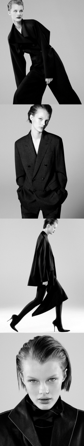 中国时尚的“男装”-大胆时尚的黑白人像时装