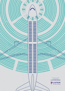 路途不孤单-LATAM航空平面广告