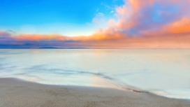 高清晰早上的沙滩壁纸