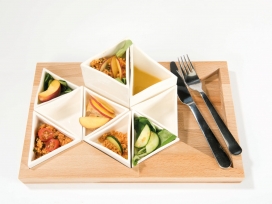 独特几何菱形食品饭盒设计-勾起你的食欲