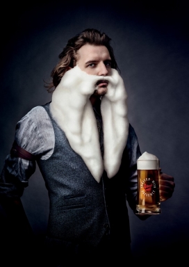 泡沫胡须先生-Stiegl啤酒平面广告