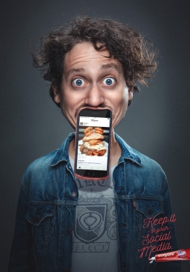 把它放在你的社交媒体上-高露洁牙膏平面广告