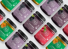 线条自然传播巴西UVA果酱-这个设计具有朴实的自制感。