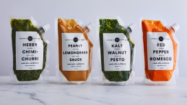 像太空食品的美食-字体设计是简单和干净的，充满活力的色彩
