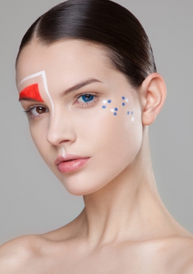 lines-脸部上的几何图形