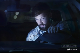 别让网络影响你闭眼开车-Movistar公益平面广告