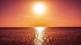 高清海水夕阳壁纸