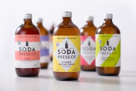 Soda Press Co苏打饮料-简单而寻求关注的大胆色彩调色板和无衬线字体