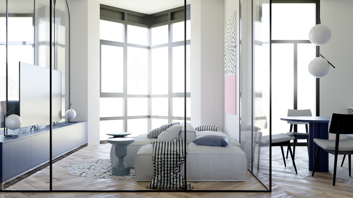 夏季色彩简洁黑条公寓装饰---酷图编号16