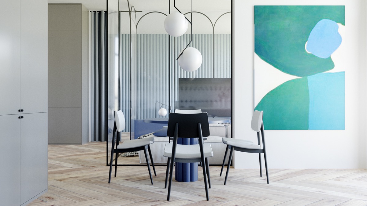 夏季色彩简洁黑条公寓装饰---酷图编号7