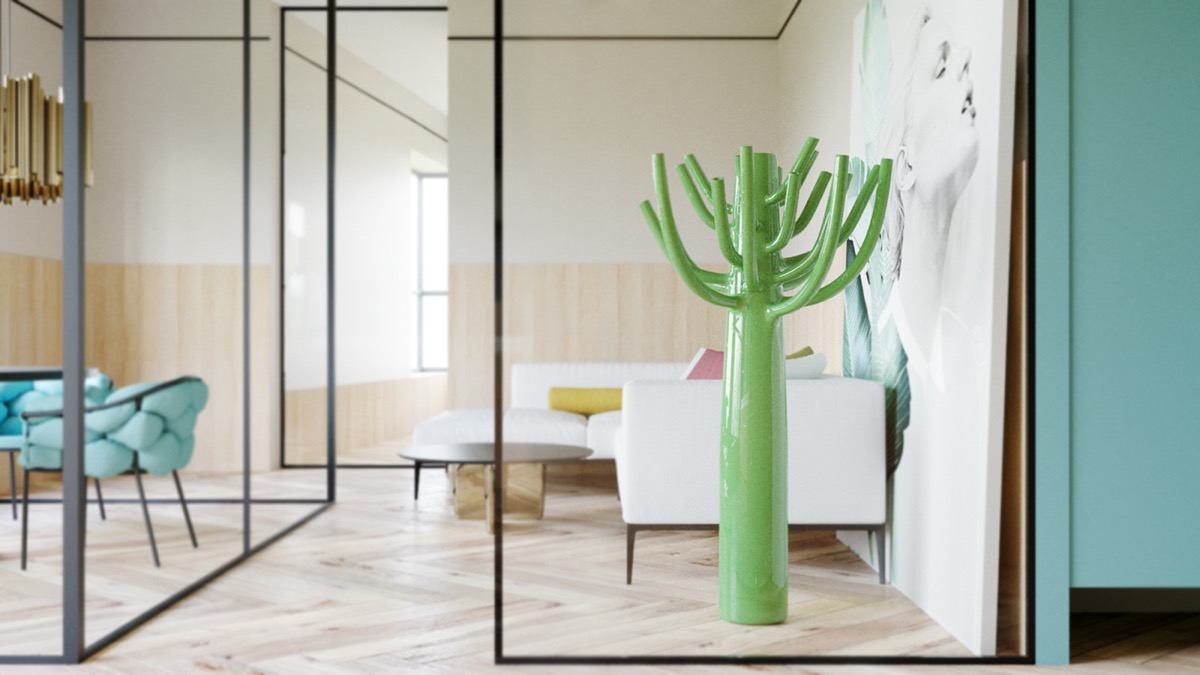 夏季色彩简洁黑条公寓装饰---酷图编号4