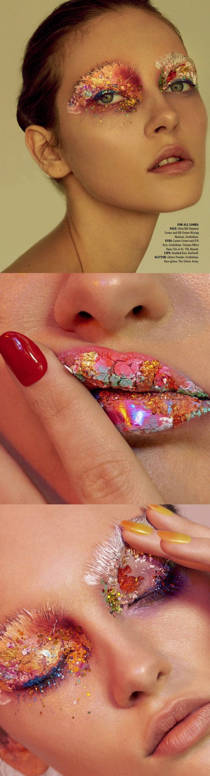 LOfficiel新加坡2018年5月-闪闪发光一系列令人着迷的妆容图片