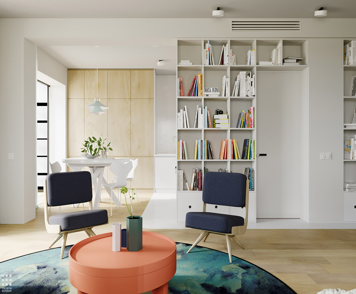 四个使用白色木材达到良好效果的明亮开朗室内设计---酷图编号1207005